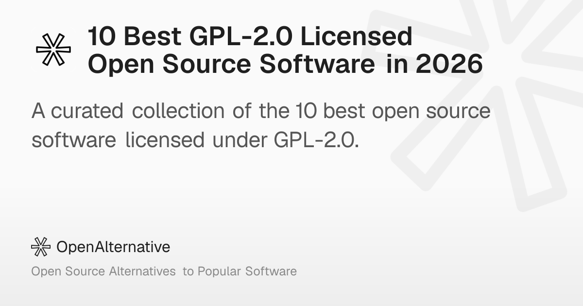 10 Best GPL-2.0 Licensed Open Source Software in 2026
