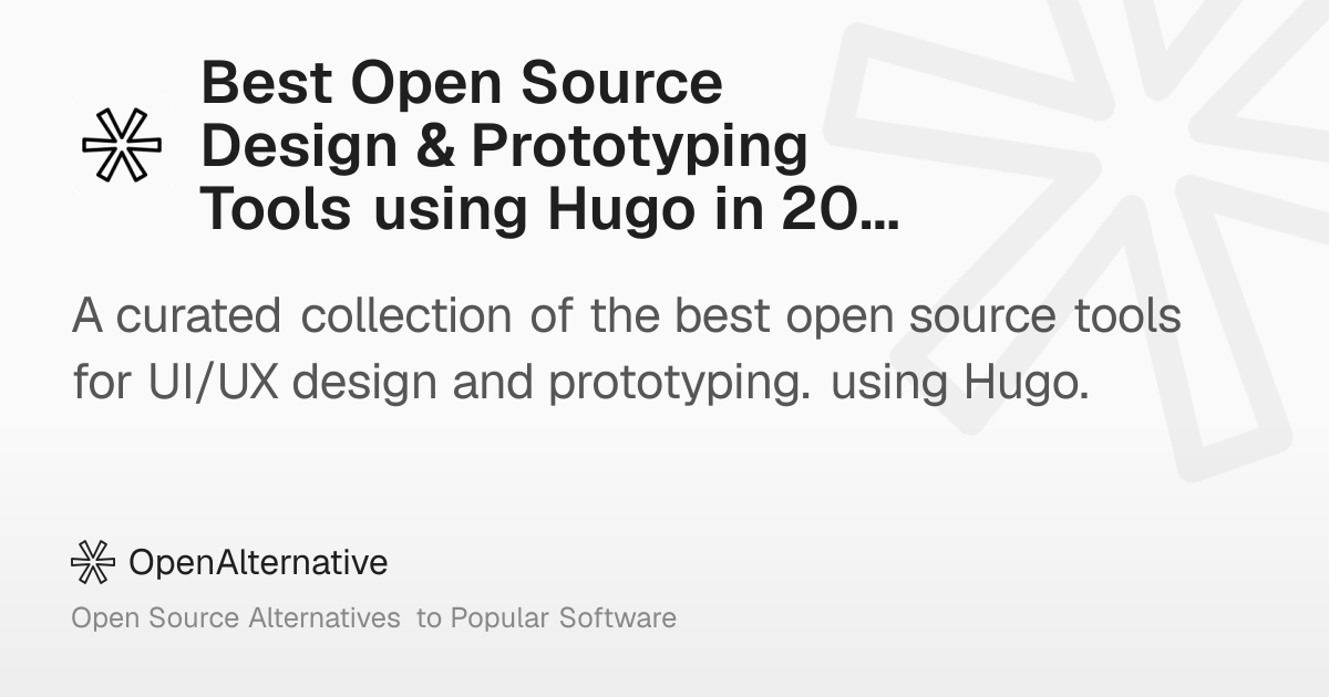 Best Open Source Design & Prototyping Tools using Hugo in 2026