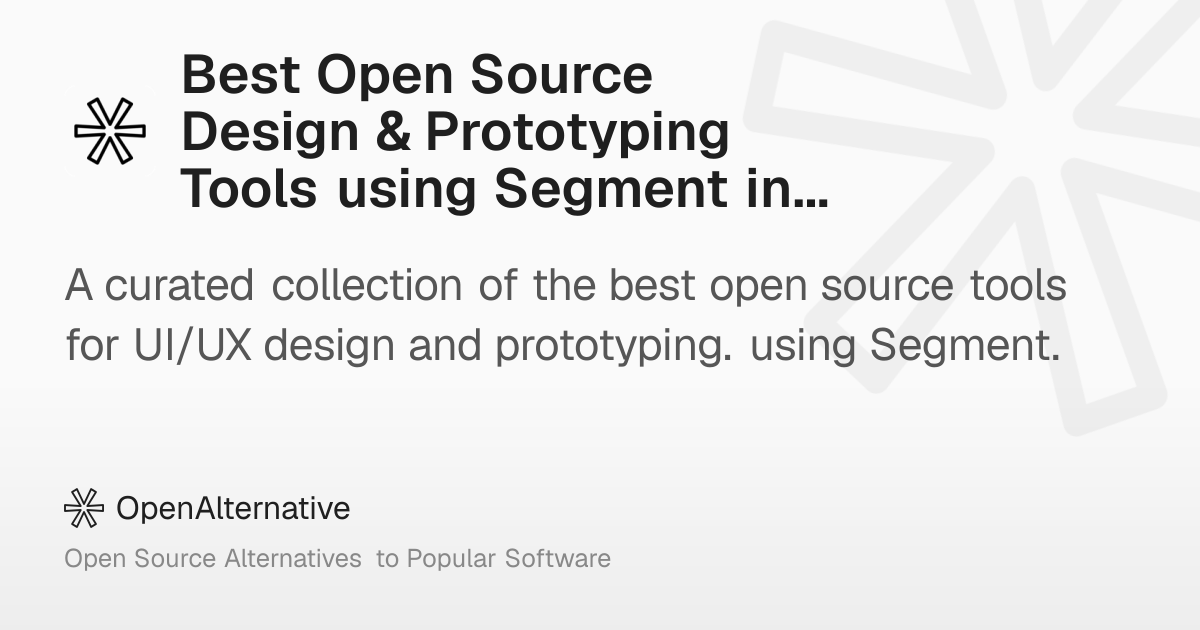 Best Open Source Design & Prototyping Tools using Segment in 2026