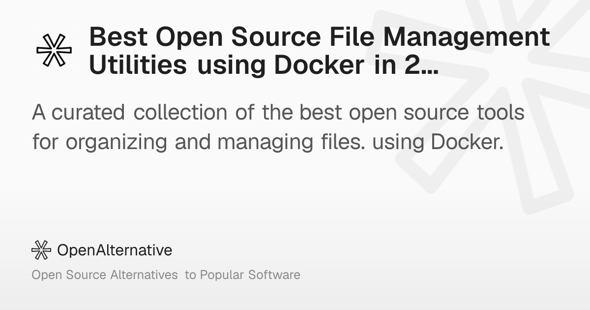 Best Open Source File Management Utilities using Docker in 2026
