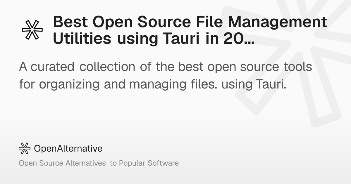 Best Open Source File Management Utilities using Tauri in 2026