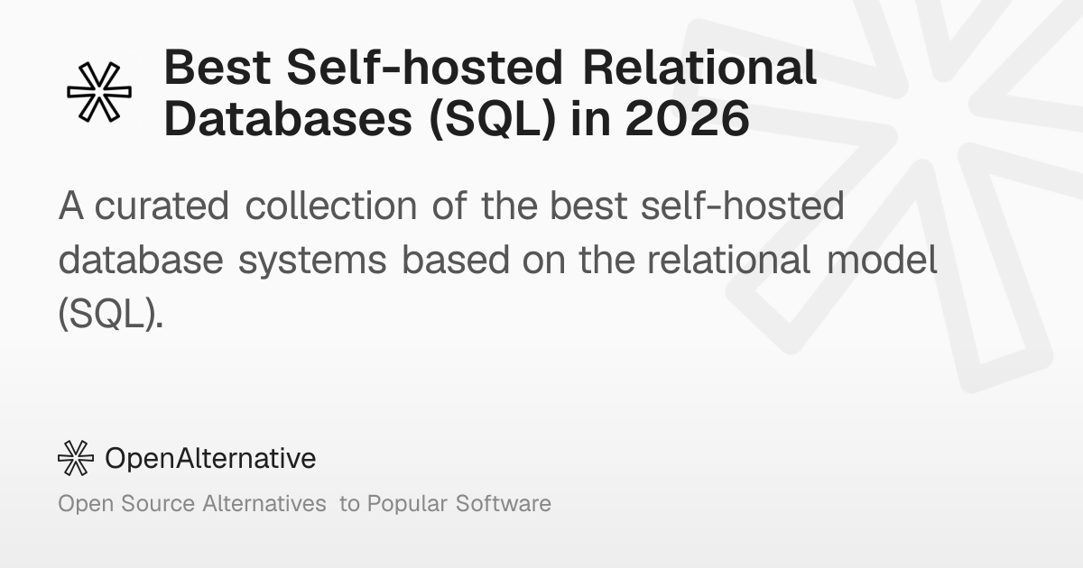 Best Self-hosted Relational Databases (SQL) in 2026