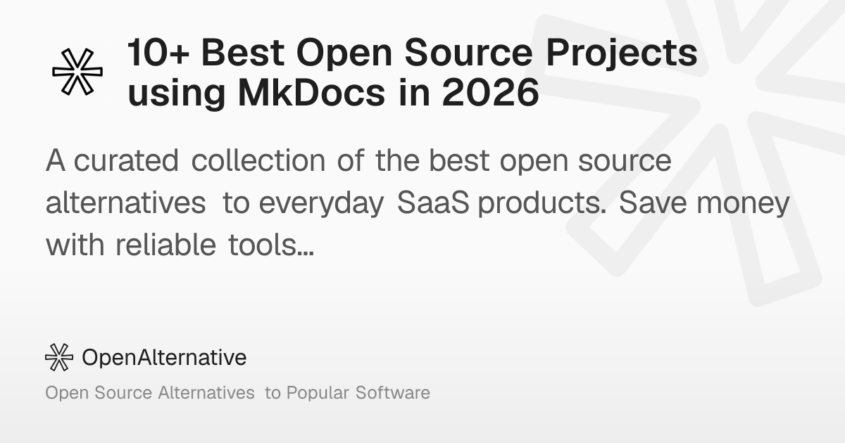 10+ Best Open Source Projects using MkDocs in 2026