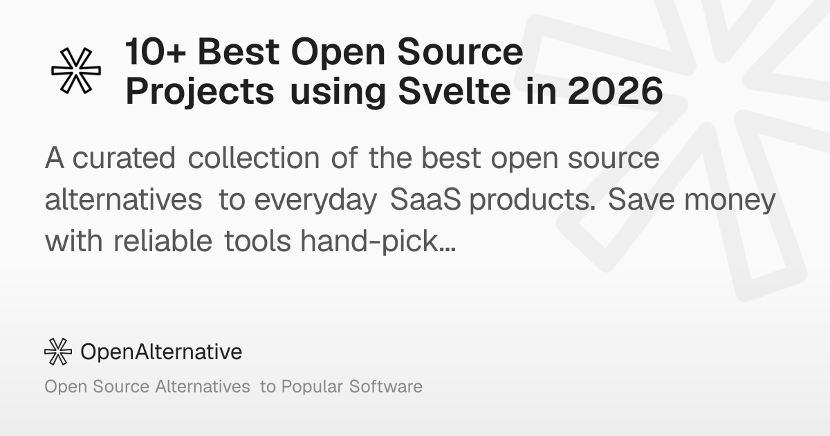 10+ Best Open Source Projects using Svelte in 2026