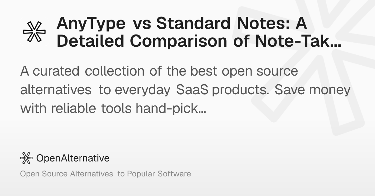 AnyType vs Standard Notes: A Detailed Comparison of Note-Taking Tools ...
