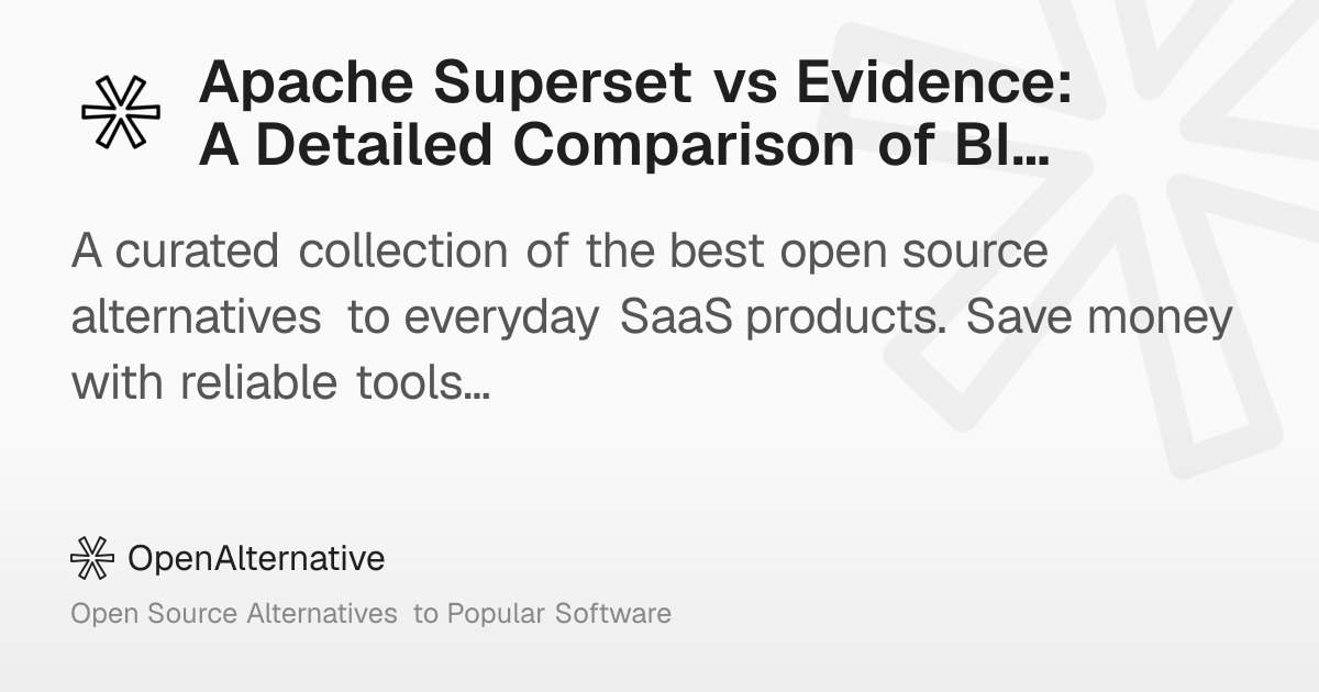 Apache Superset vs Evidence: A Detailed Comparison of BI Platforms in 2026