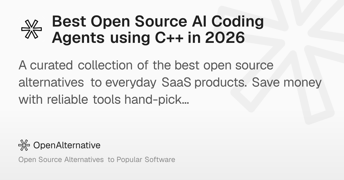 Best Open Source AI Coding Agents using C++ in 2026