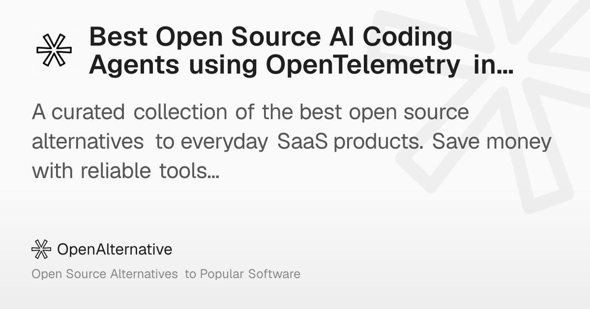 Best Open Source AI Coding Agents using OpenTelemetry in 2026