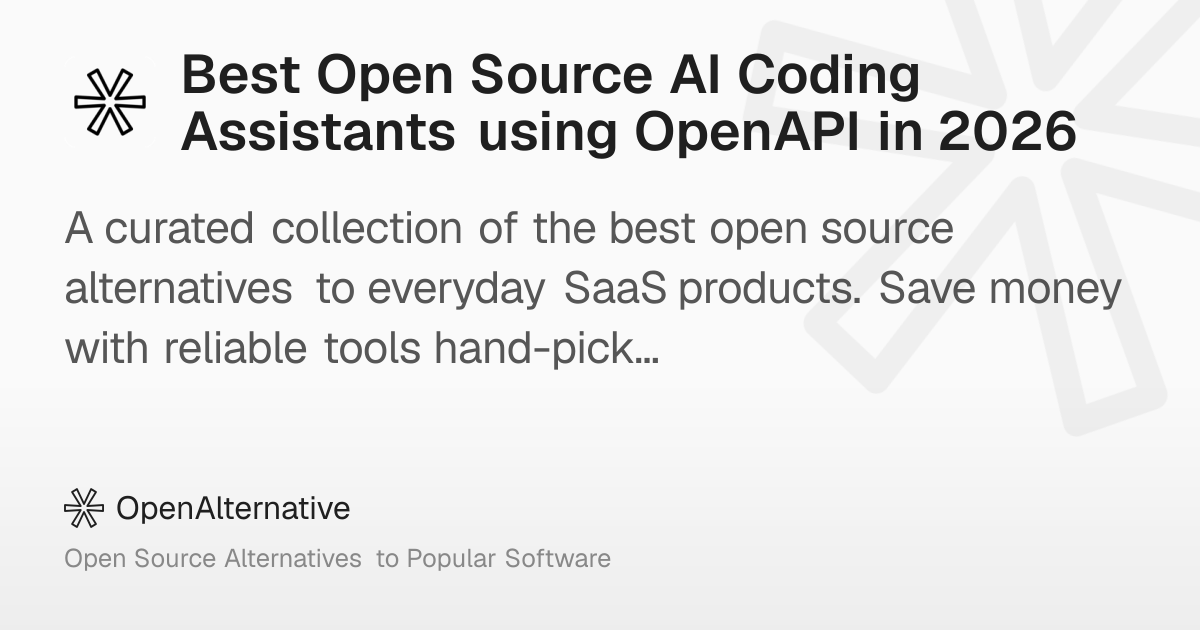 Best Open Source AI Coding Assistants using OpenAPI in 2026