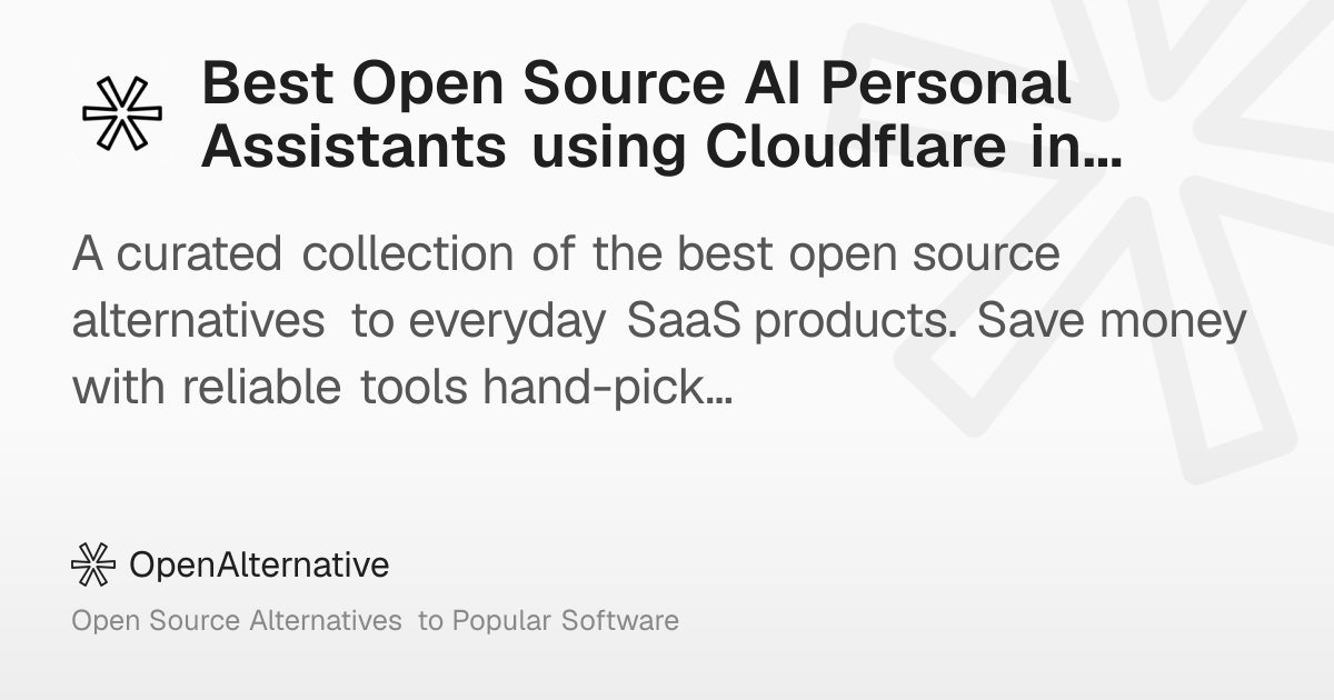 Best Open Source AI Personal Assistants using Cloudflare in 2026