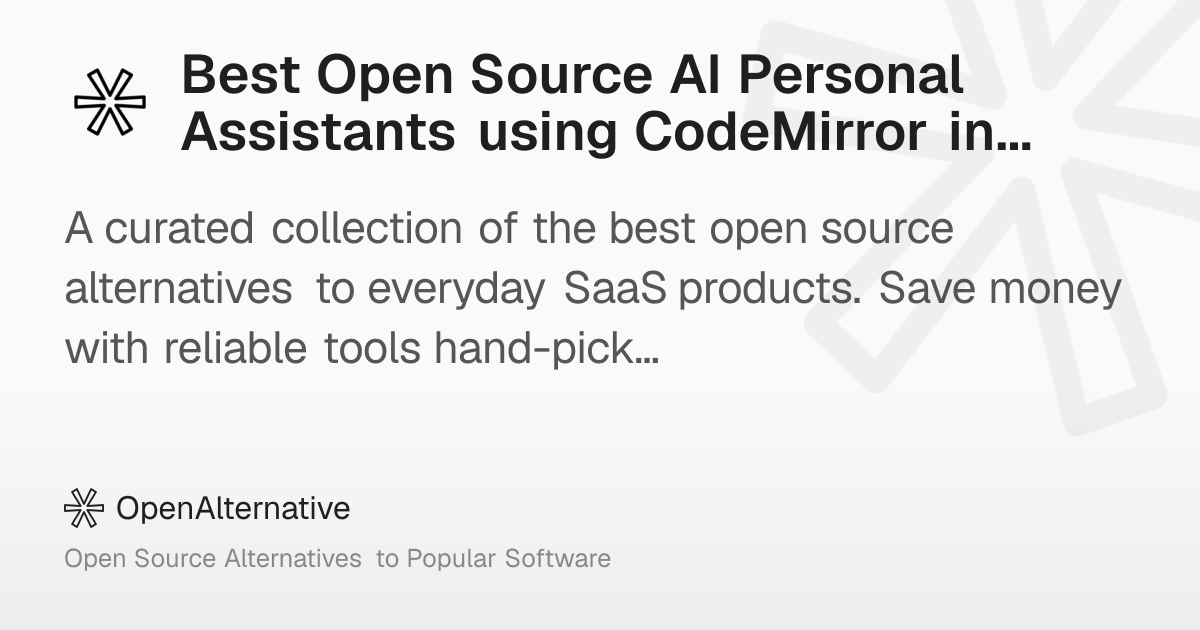 Best Open Source AI Personal Assistants using CodeMirror in 2026