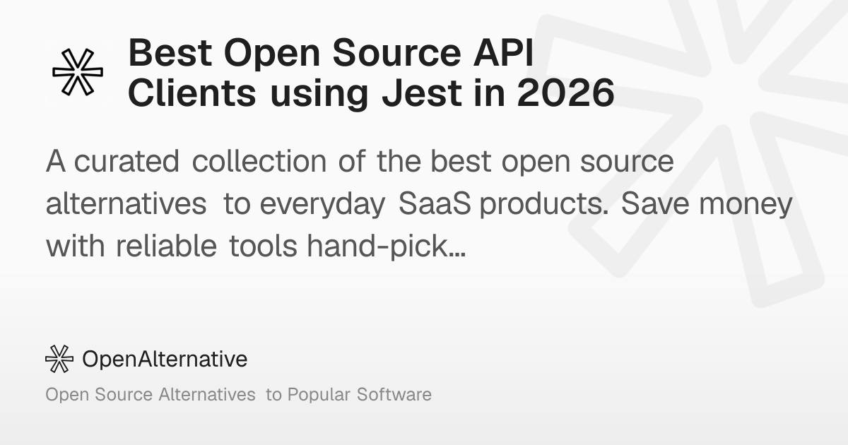 Best Open Source API Clients using Jest in 2026