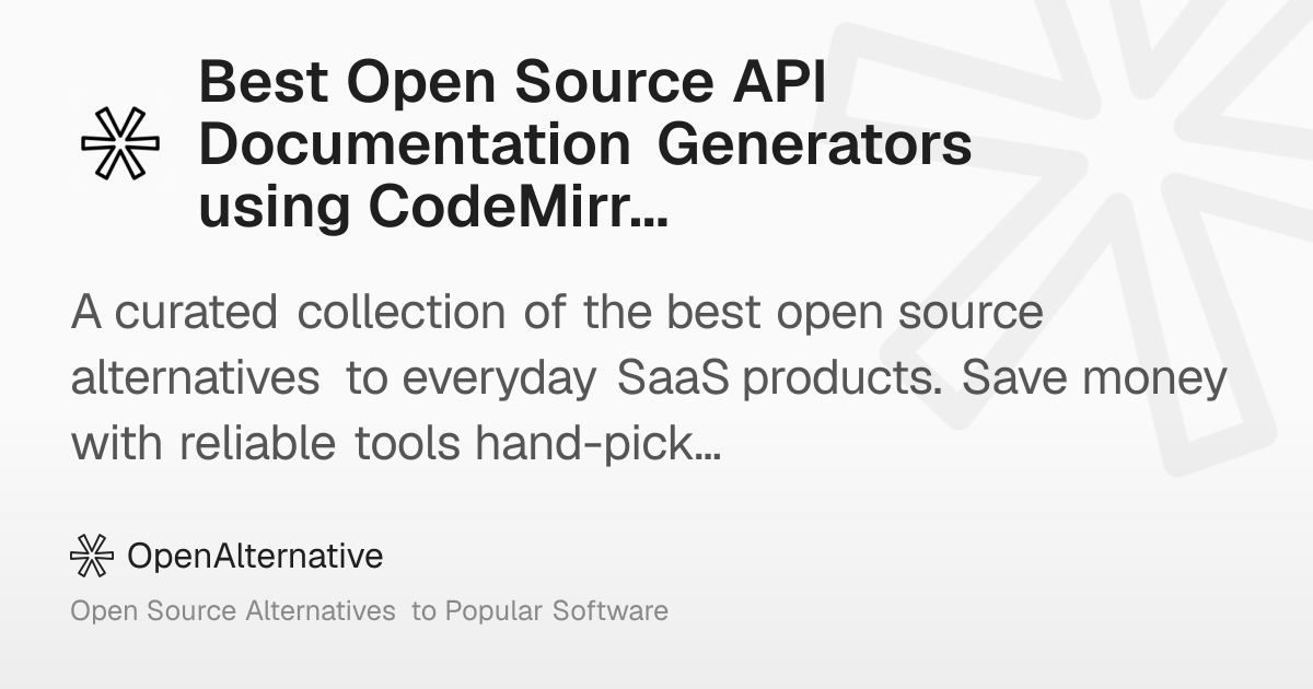 Best Open Source API Documentation Generators using CodeMirror in 2026