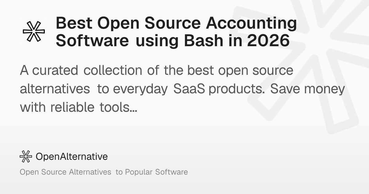 Best Open Source Accounting Software using Bash in 2026