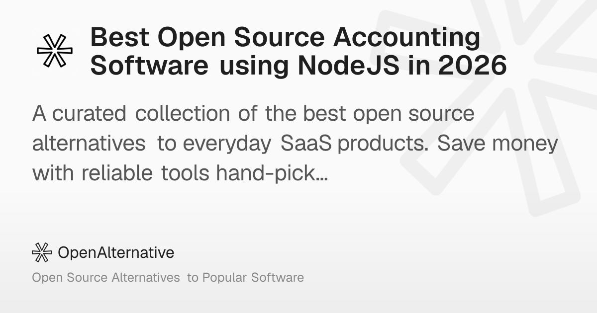 Best Open Source Accounting Software using NodeJS in 2026