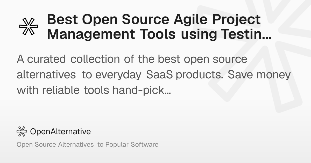 Best Open Source Agile Project Management Tools using Testing Library ...