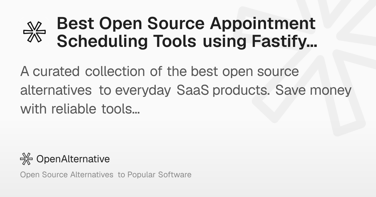 Best Open Source Appointment Scheduling Tools using Fastify in 2026