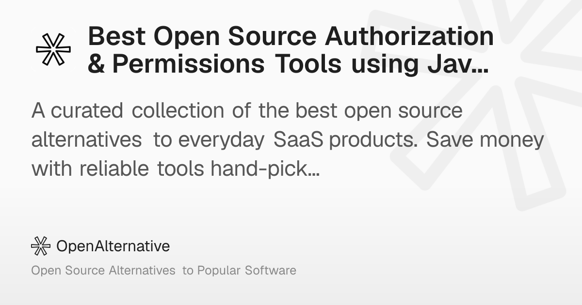 Best Open Source Authorization & Permissions Tools using JavaScript in 2026