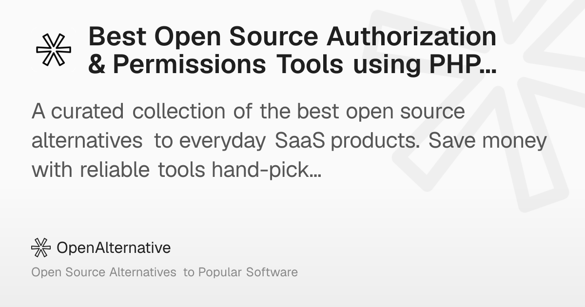 Best Open Source Authorization & Permissions Tools using PHP in 2026