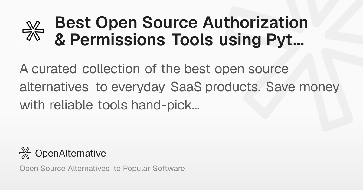 Best Open Source Authorization & Permissions Tools using Python in 2026