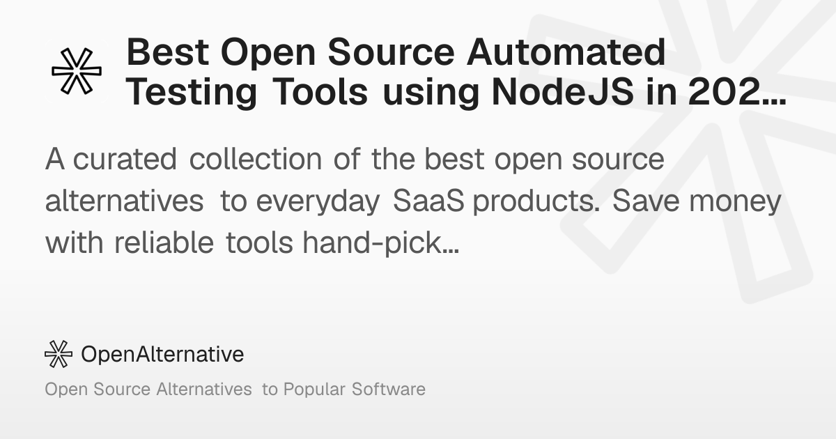 Best Open Source Automated Testing Tools using NodeJS in 2026