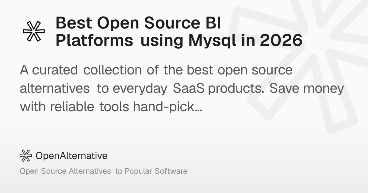 Best Open Source BI Platforms using Mysql in 2026