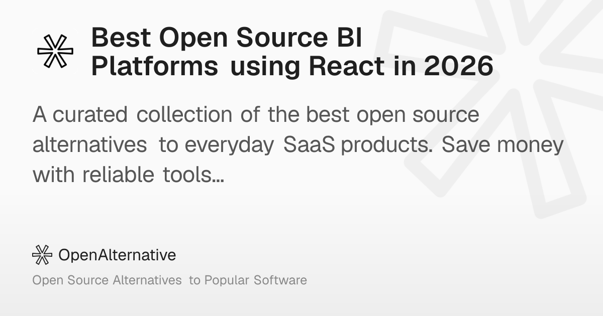 Best Open Source BI Platforms using React in 2026