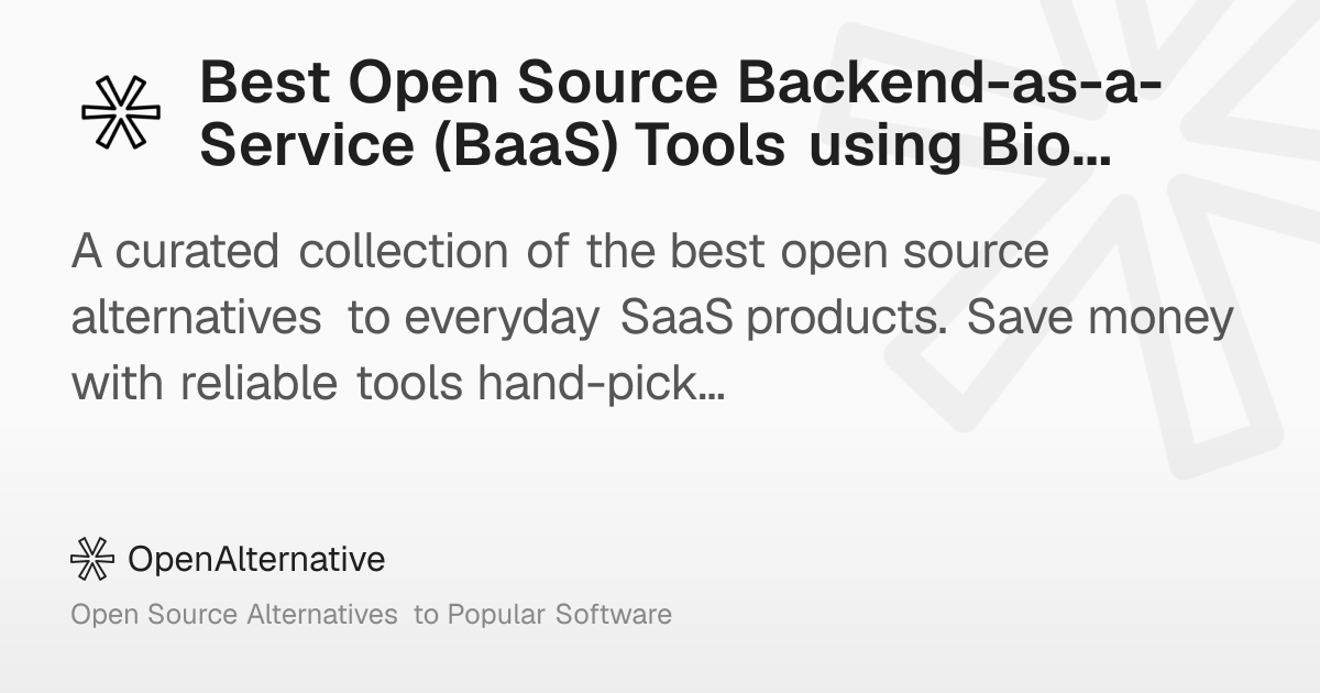 Best Open Source Backend-as-a-Service (BaaS) Tools using Biome JS in 2026