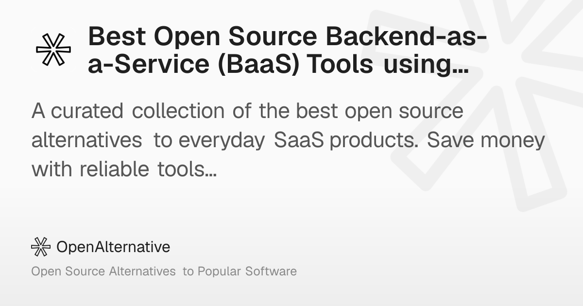 Best Open Source Backend-as-a-Service (BaaS) Tools using PostHog in 2026