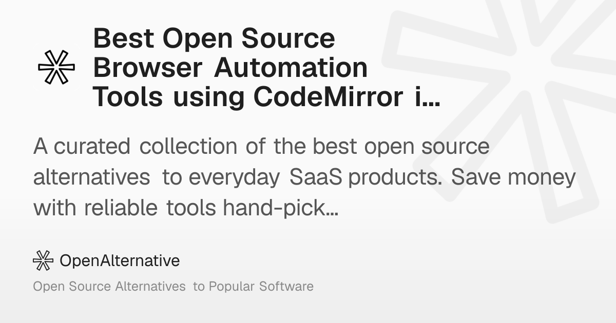 Best Open Source Browser Automation Tools using CodeMirror in 2026