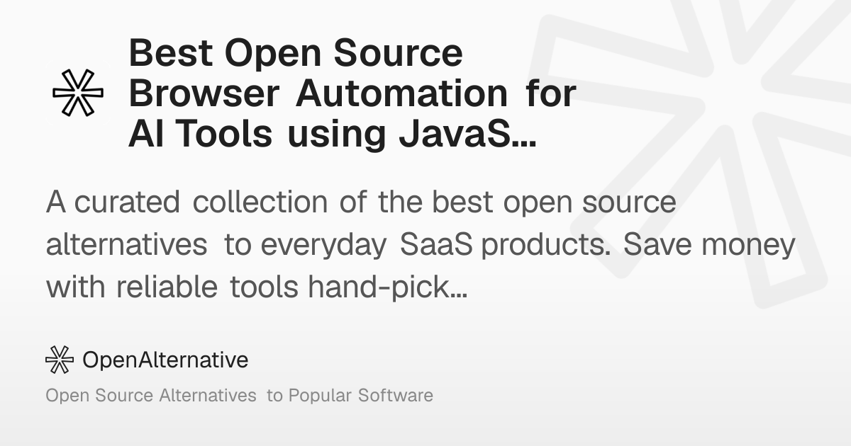 Best Open Source Browser Automation for AI Tools using JavaScript in 2026