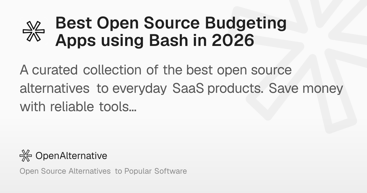 Best Open Source Budgeting Apps using Bash in 2026