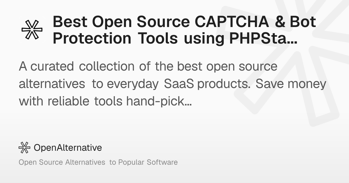 Best Open Source CAPTCHA & Bot Protection Tools using PHPStan in 2026