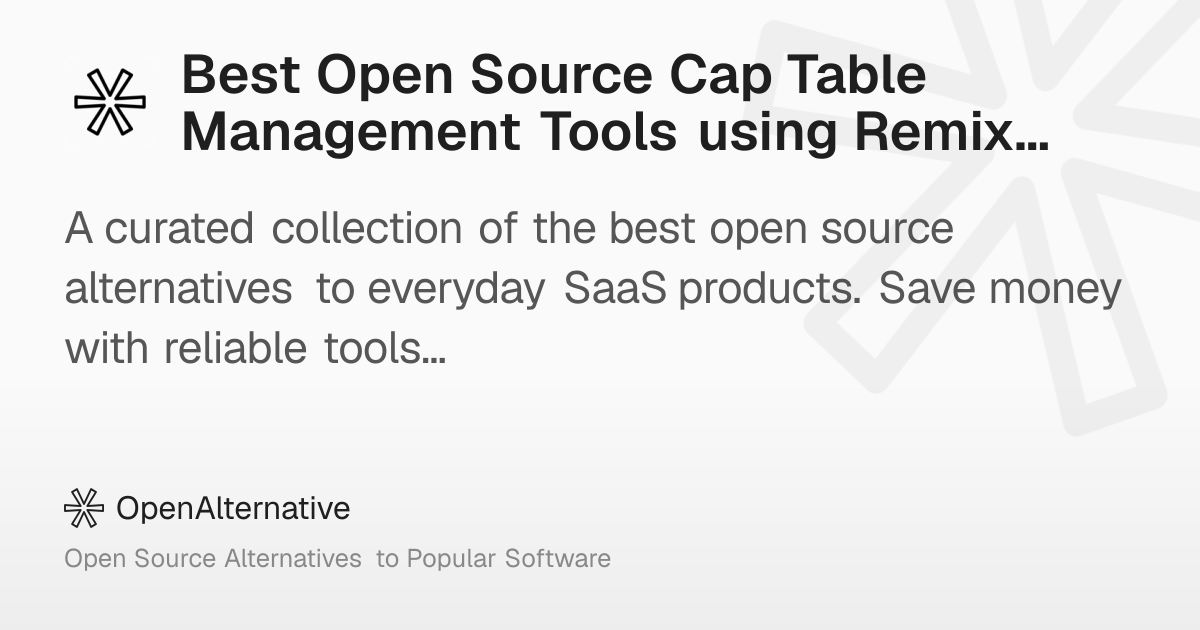 Best Open Source Cap Table Management Tools using Remix Icons in 2026