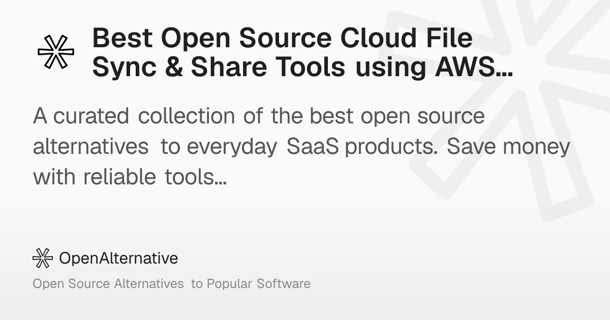 Best Open Source Cloud File Sync & Share Tools using AWS Amplify ...