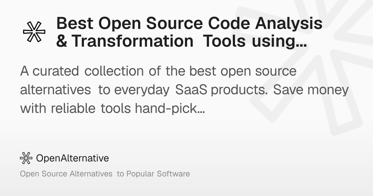 Best Open Source Code Analysis & Transformation Tools using Bash in 2026