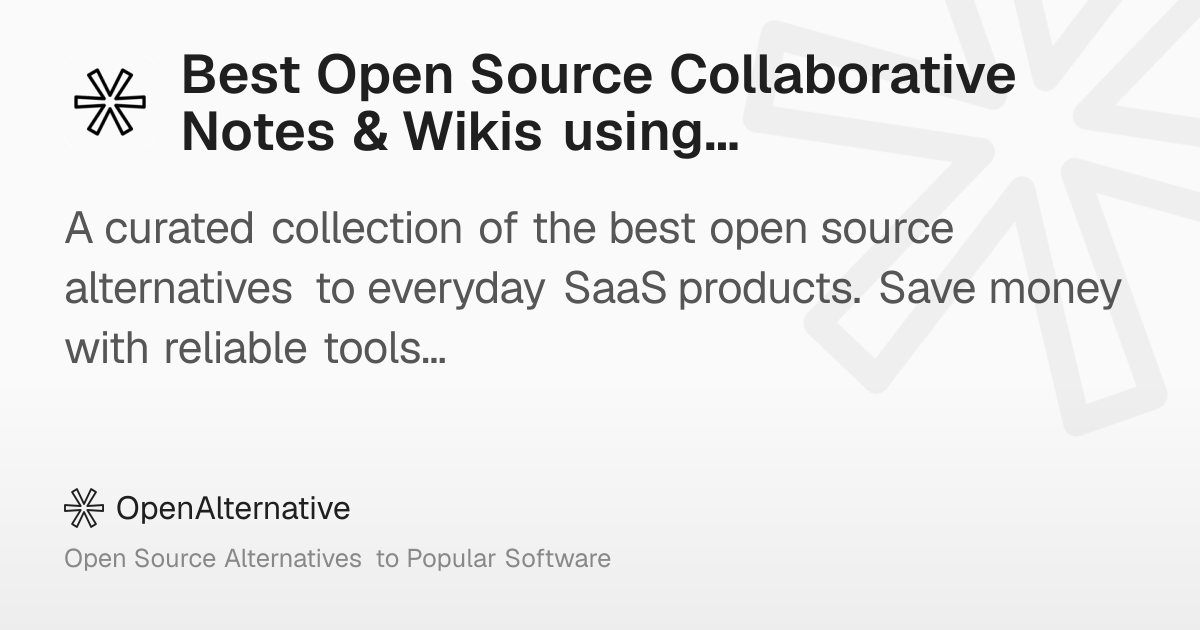 Best Open Source Collaborative Notes & Wikis using Typescript in 2026