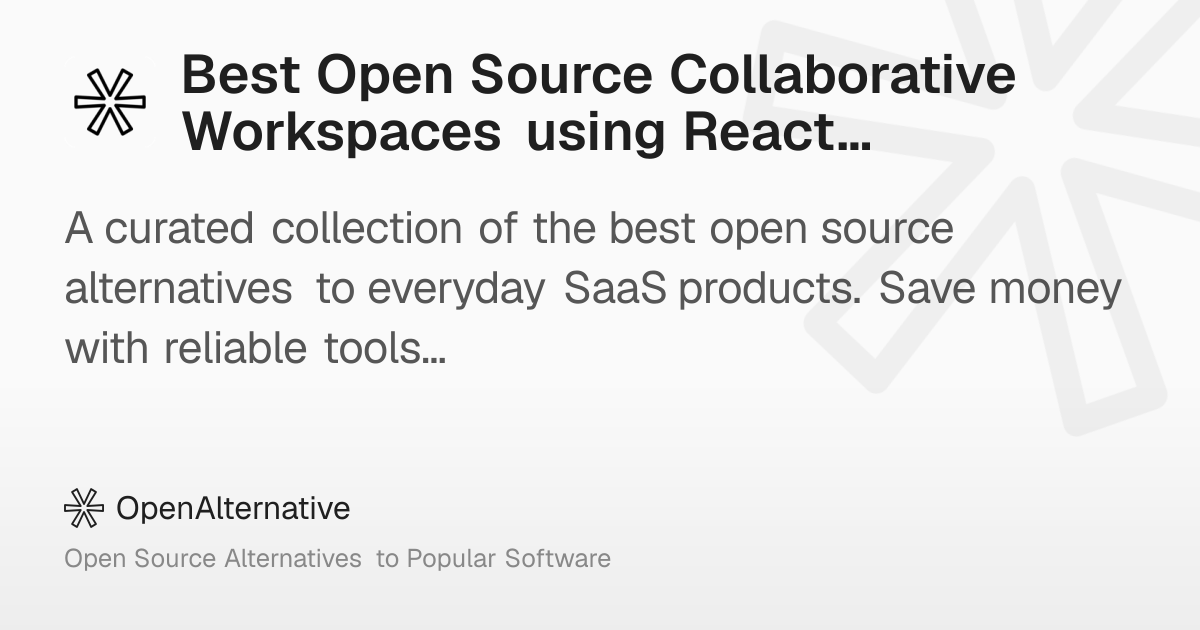 Best Open Source Collaborative Workspaces using React Router DOM in 2026