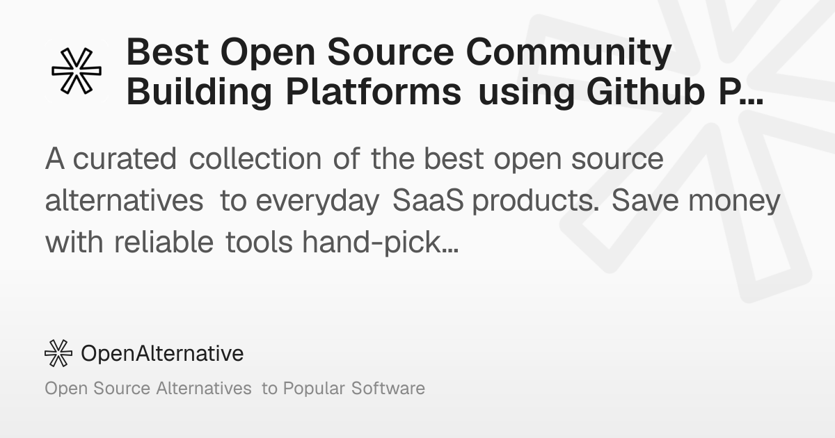 Best Open Source Community Building Platforms using Github Pages in 2026