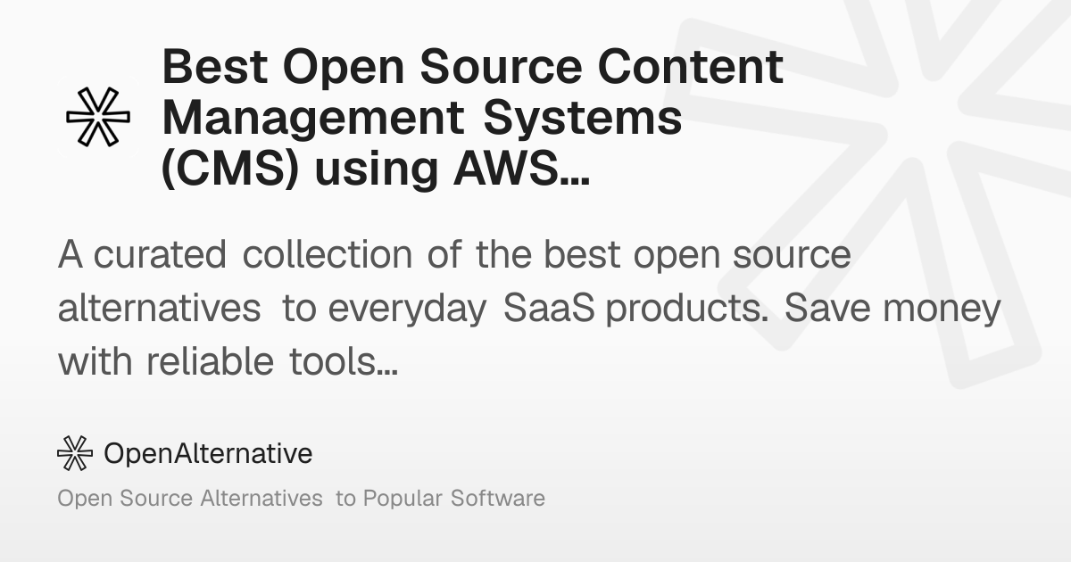 Best Open Source Content Management Systems (CMS) using AWS DynamoDB in ...