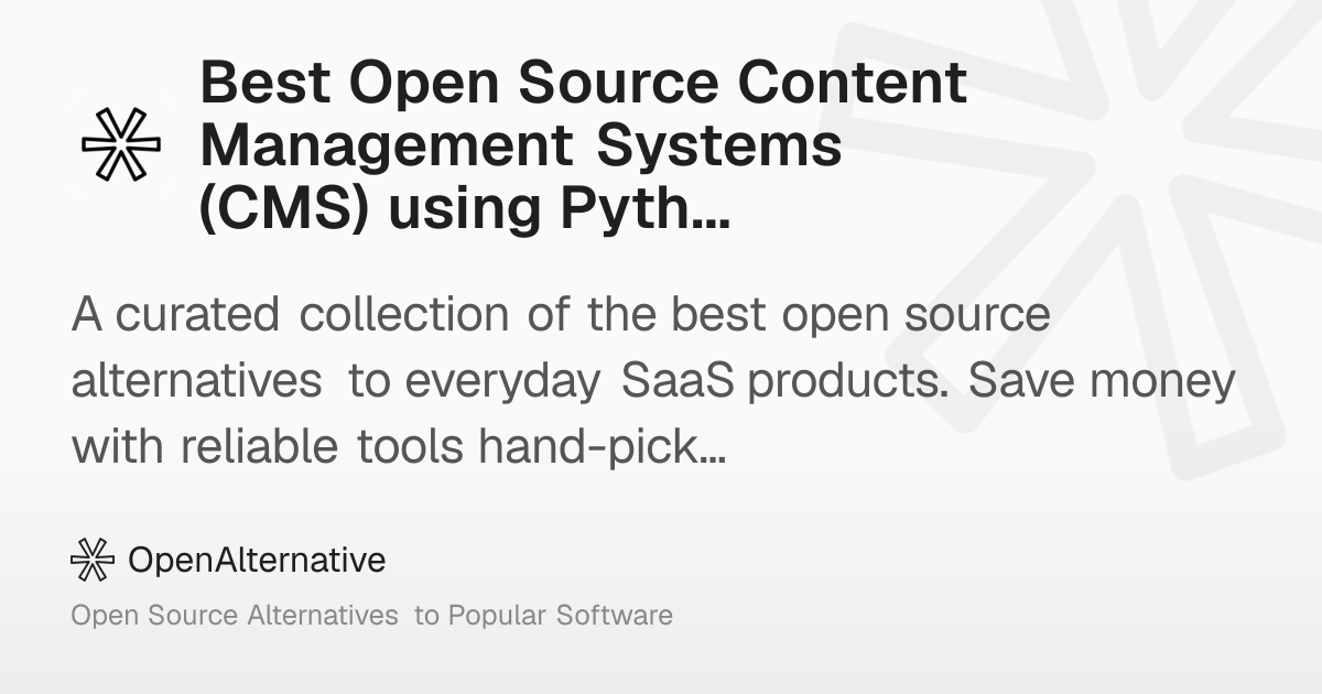 Best Open Source Content Management Systems (CMS) using Python in 2026