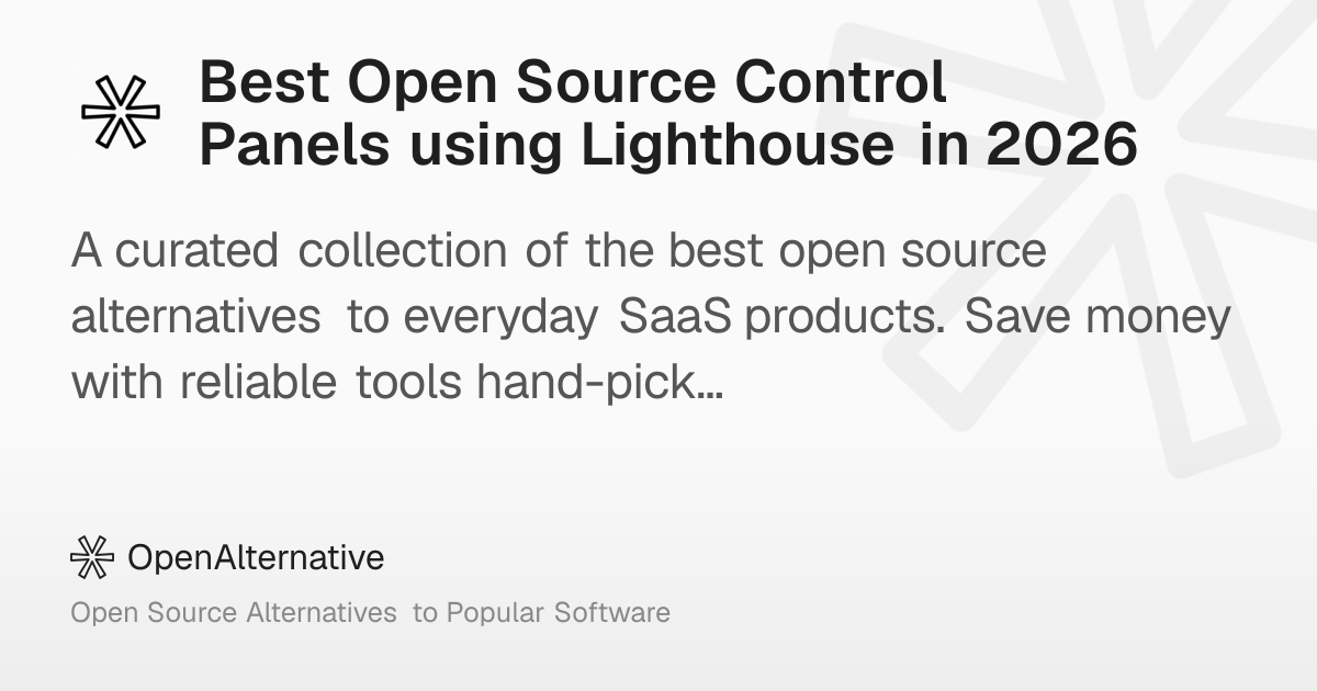 Best Open Source Control Panels using Lighthouse in 2026