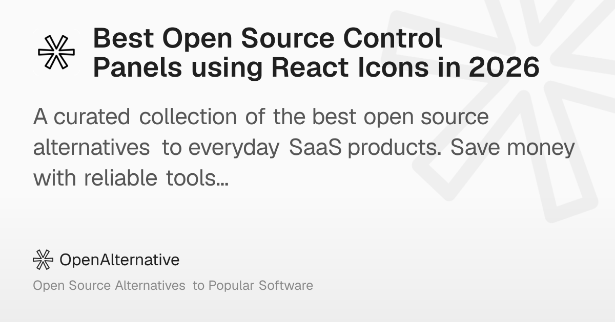Best Open Source Control Panels using React Icons in 2026