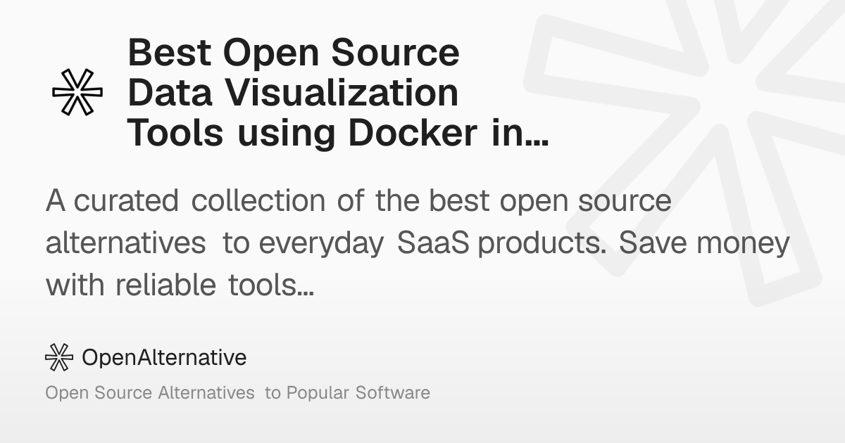 Best Open Source Data Visualization Tools using Docker in 2026