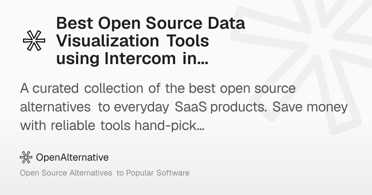 Best Open Source Data Visualization Tools using Intercom in 2026