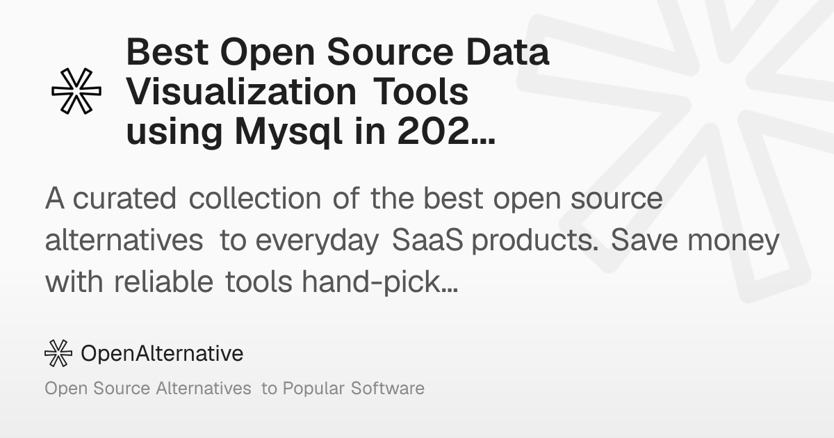 Best Open Source Data Visualization Tools using Mysql in 2026