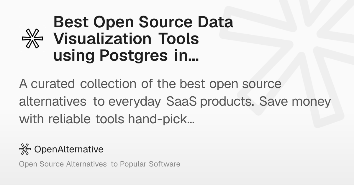 Best Open Source Data Visualization Tools using Postgres in 2026