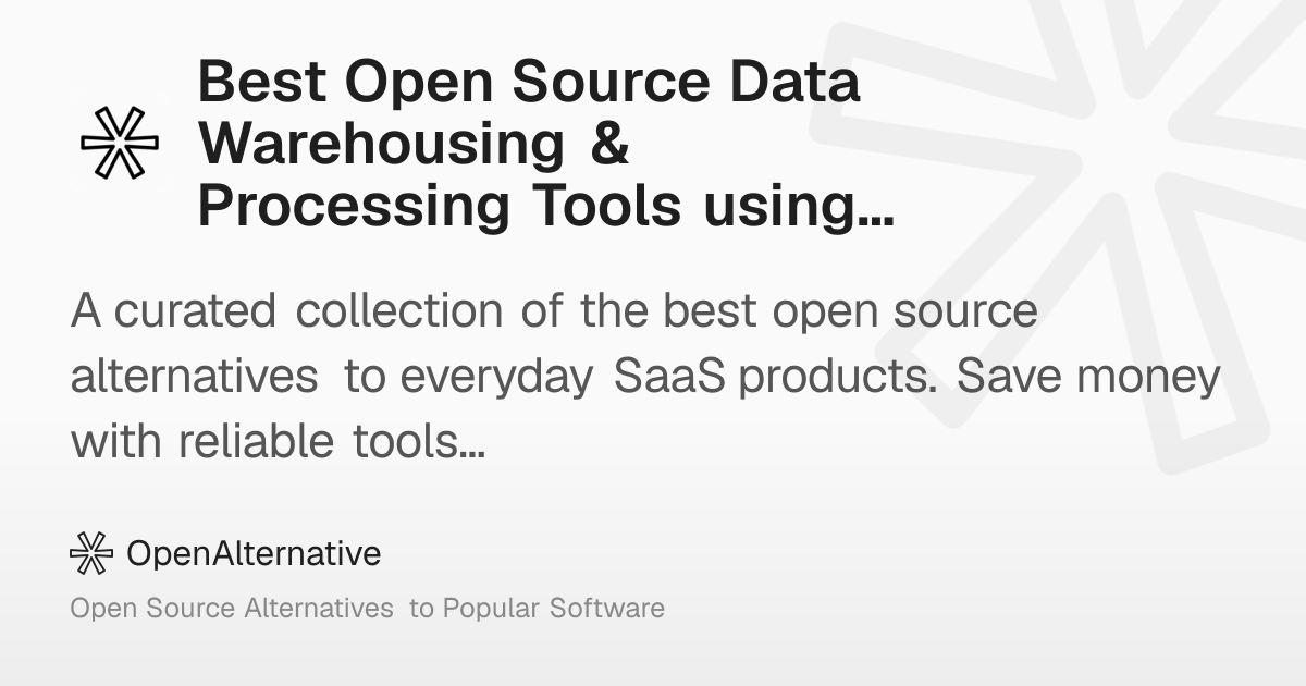 Best Open Source Data Warehousing & Processing Tools using AWS ...