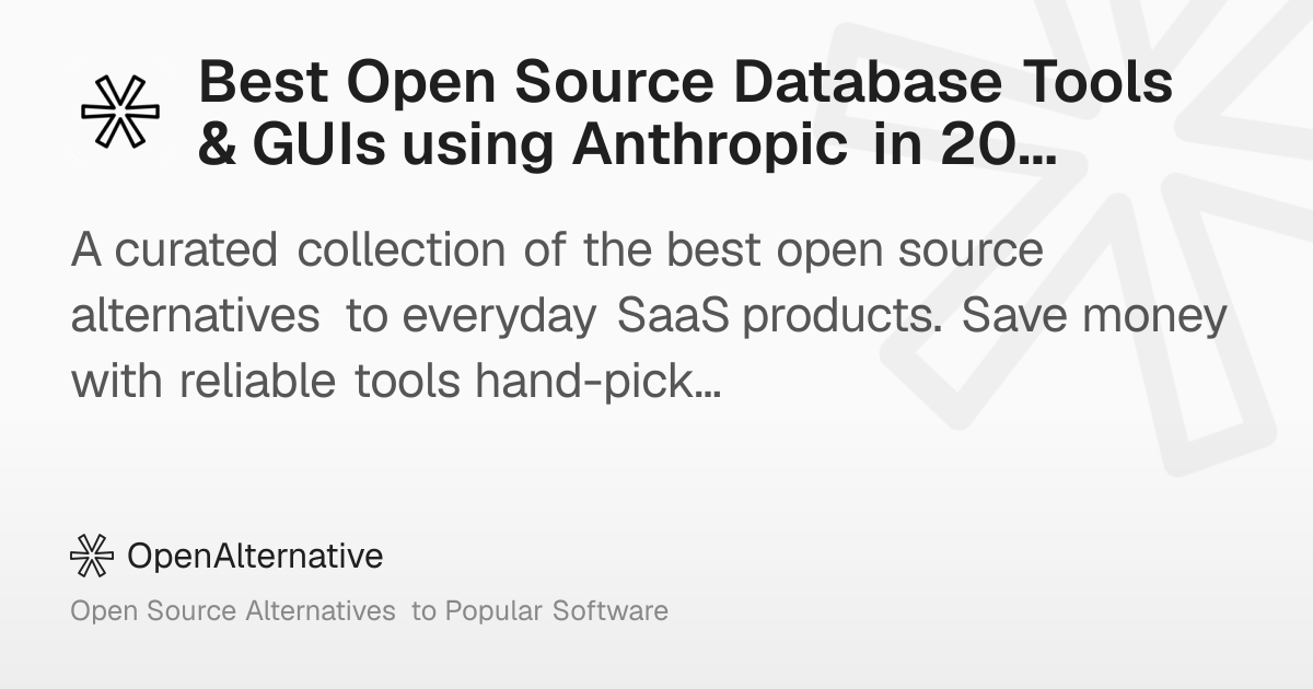 Best Open Source Database Tools & GUIs using Anthropic in 2026
