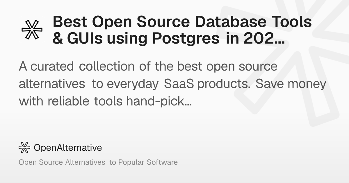 Best Open Source Database Tools & GUIs using Postgres in 2026